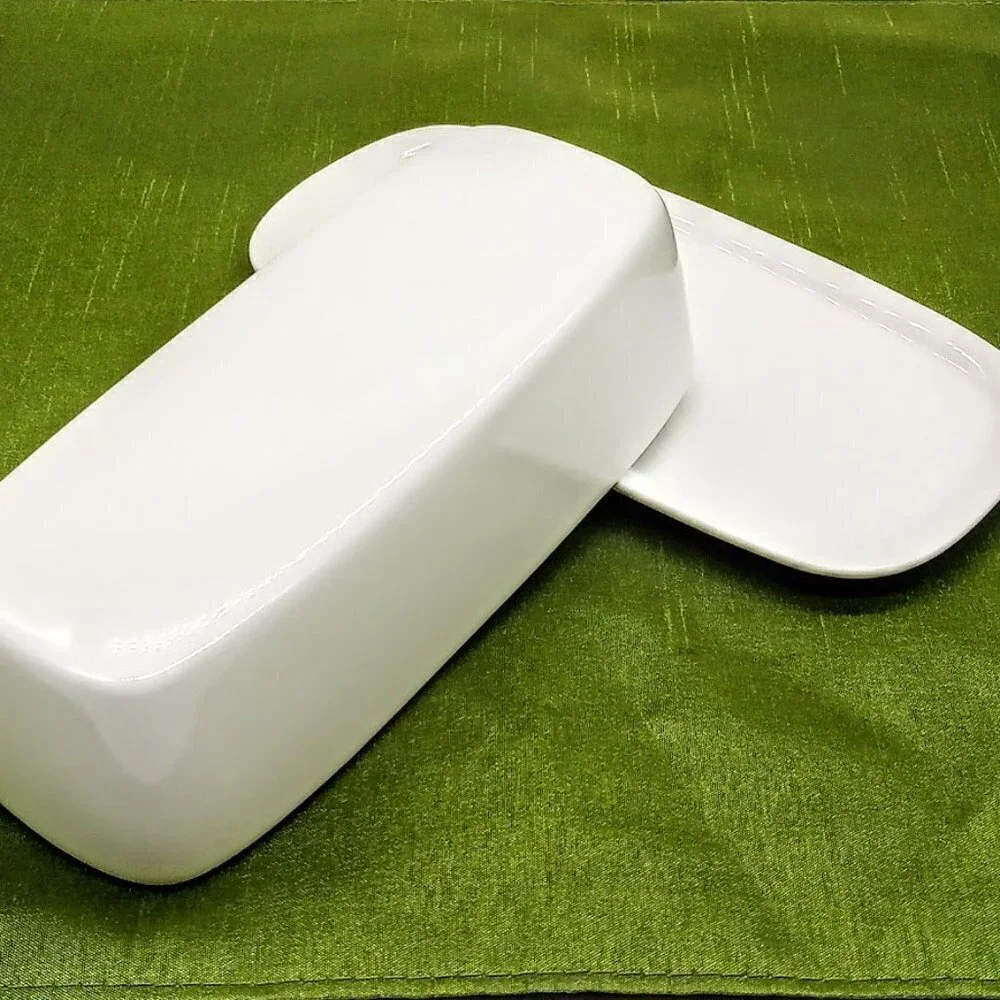 Fitz & Floyd Nevaeh White Fine Bone China Covered Butter Dish